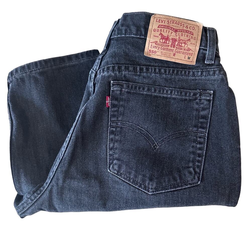 Levi's 550 Relaxed Fit Tapered Leg Vintage 2000 Black Jean 14